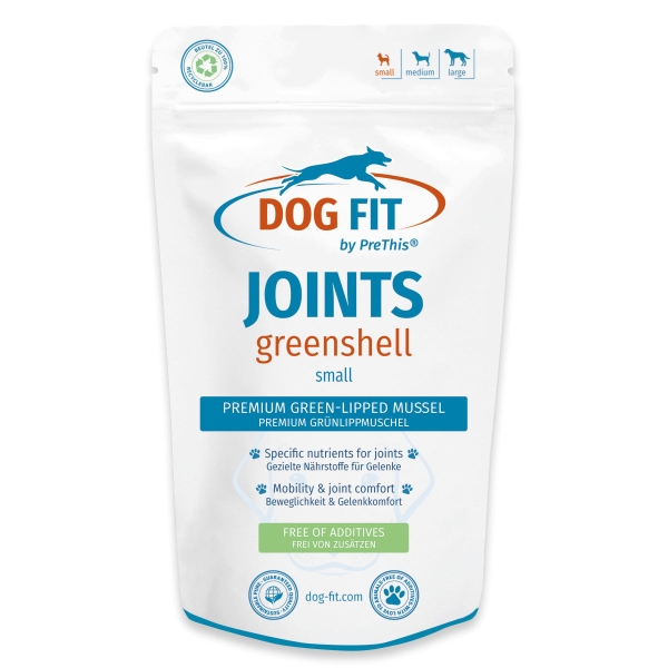 DOG FIT by PreThis® JOINTS greenshell - Grünlippmuschelpulver plus Kollagen in Premium-Qualität